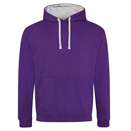 Just Hoods Varsity Kapuzenpullover XXL Purple/Heather Grey