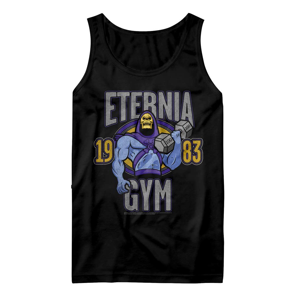 Masters of The Universe He-Man Skeletor Eternia Gym 1983 Image Adult Short Sleeve T-Shirt Graphic Tee, schwarz, X-Groß