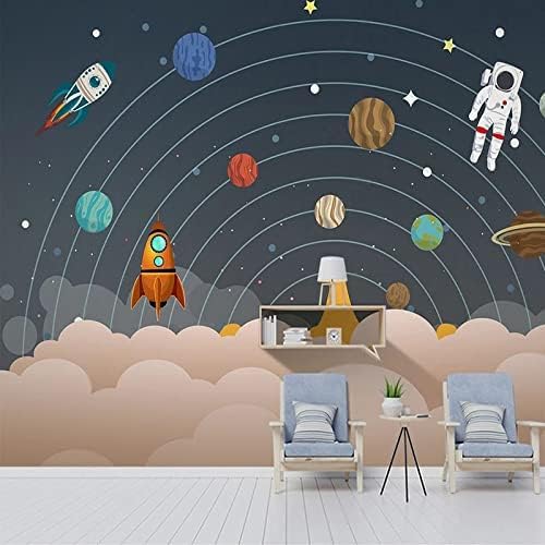 XLMING Mode Einfachen Raum Cartoon Astronaut Kinderzimmer 3D Tapete Home Dekoration Wohnzimmer Sofa Schlafzimmer Tv Hintergrund Wand-350cm×256cm