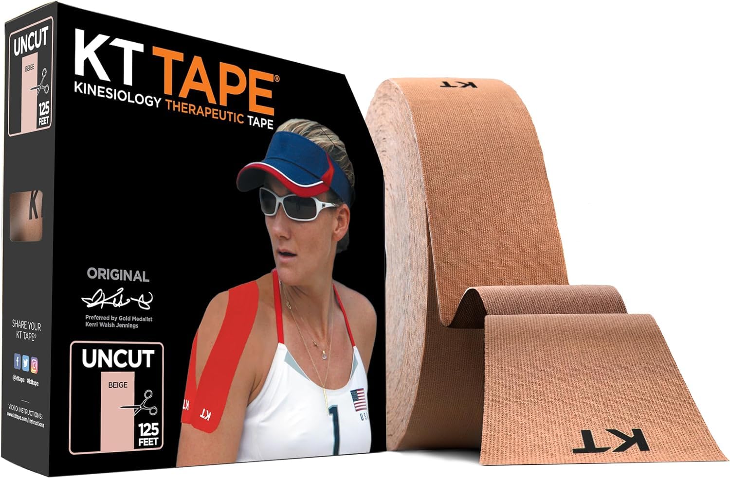 KT TAPE ORIGINAL JUMBO, BAUMWOLLE, 38 METER, Ungeschnittenne, Beige