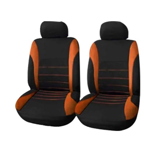 REPELKY Sitzbezüge Auto Universal Auto Sitzbezüge Set Für FIAT Für 500 2/4/9 Pcs Auto Styling Innen Zubehör Sitz Protektoren Fahrzeug Sitzschut Autositzschoner(Orange,2 front seat)