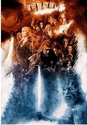 HfmQuisutron War Fantasy Tv Series A Song of Ice and Fire Poster Holzpuzzle 1000 Teile Erwachsene Spielzeug Dekompression Spiel Cq93Zt