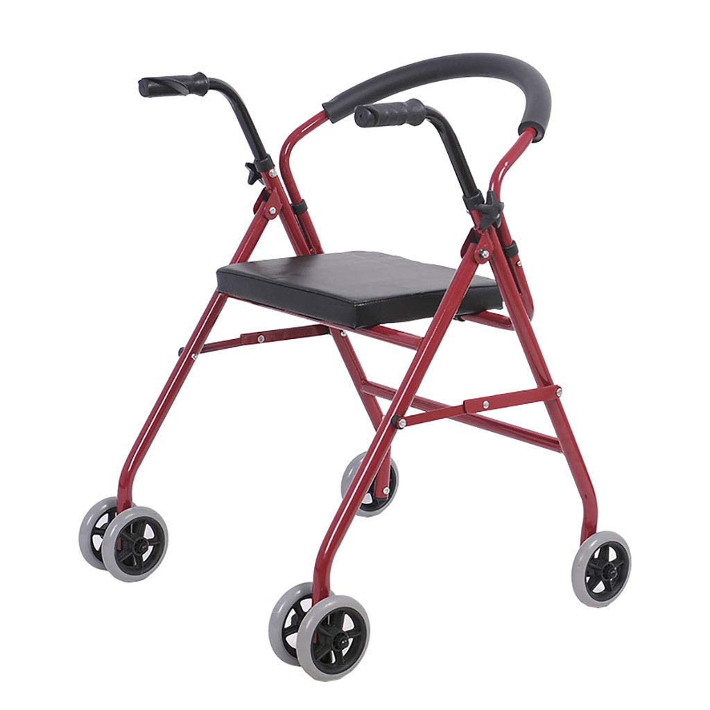 Mobility Walker Faltbare Gehhilfen, Gehhilfen, Gehhilfen, Rollator Rad mit Sitz für Behinderte Ältere Lauflernhilfe Hand Push Walker Run forward