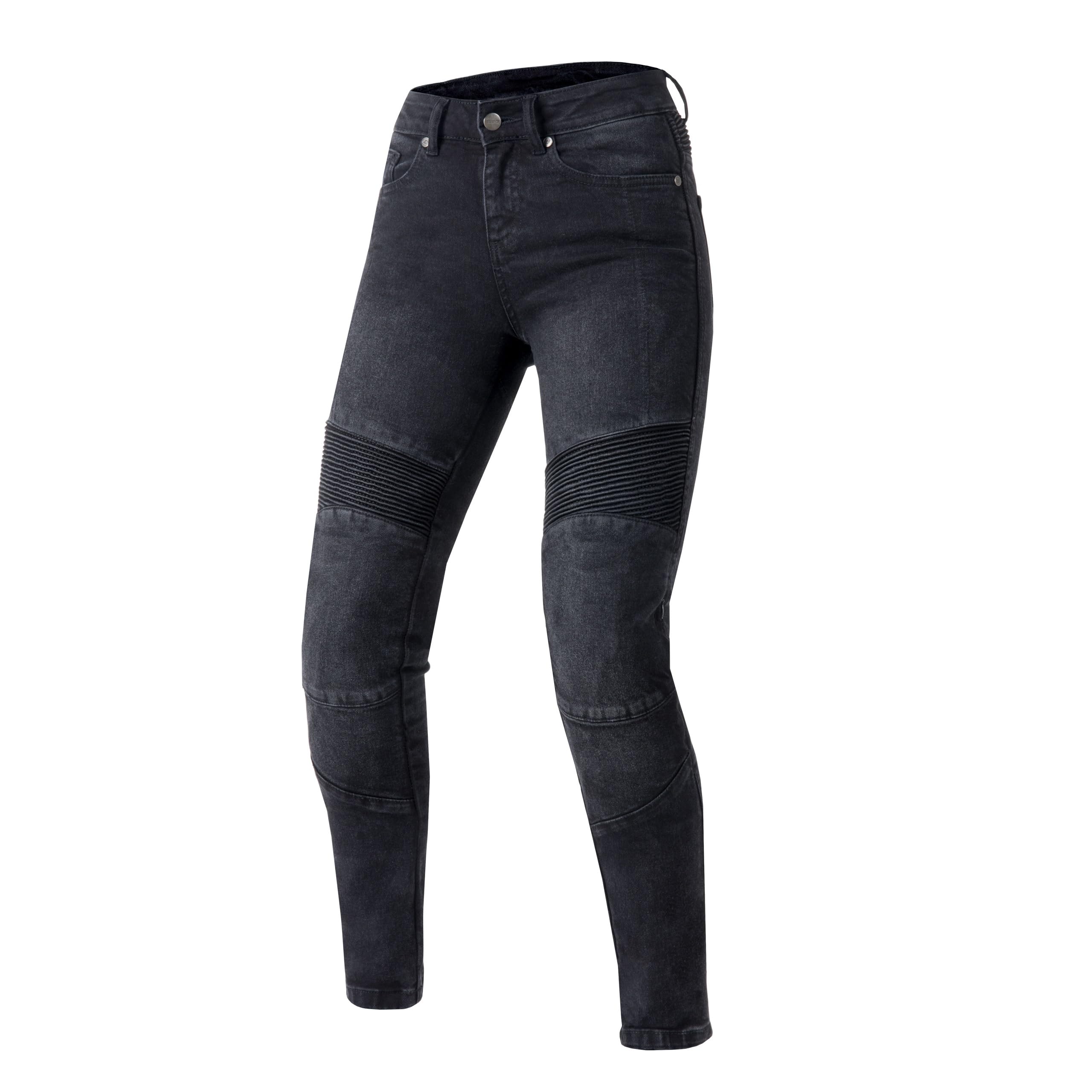 OZONE MOTO Agness II Lady Motorradjeans Damen | Aramidfaser Futter | Knie Protectoren Stufe 2 | Taschen für Hüft und Steißbeinprotektoren | Slim Fit