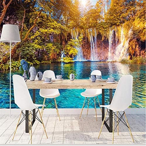 XLMING Landschaft Natur Malerei Baum Fluss Bilder 3D Tapeten Home Esszimmer Sofa Schlafzimmer Wohnzimmer TV Hintergrund-300cm×210cm