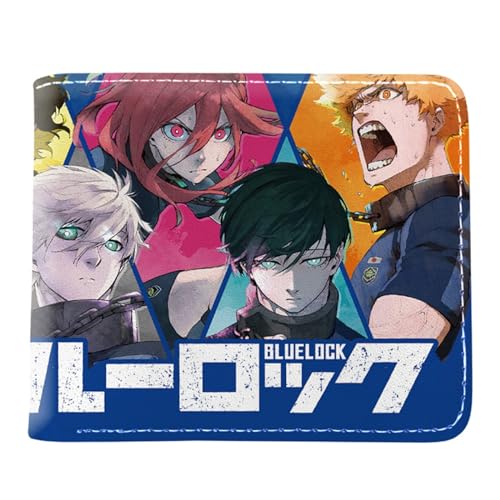 RYNDEX Blue Lo-ck Portemonnaie Anime, Kunstleder Kartenetui Geldtasche mit Münzfach, Kunstleder Kreditkartenetui Scheckkartenetui, für Männer Geschenke(Color:Multicolor 11)