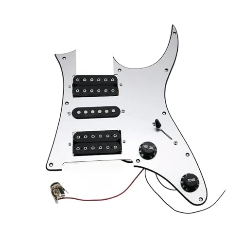 Upgrade Des Vorverdrahteten HSH-Schlagbrett-Sets, Multifunktions-Humbucker-Tonabnehmer, Schweißkabelbaum Für Gitarre vorverdrahteter Tonabnehmer Schlagbrett (Color : Silver)