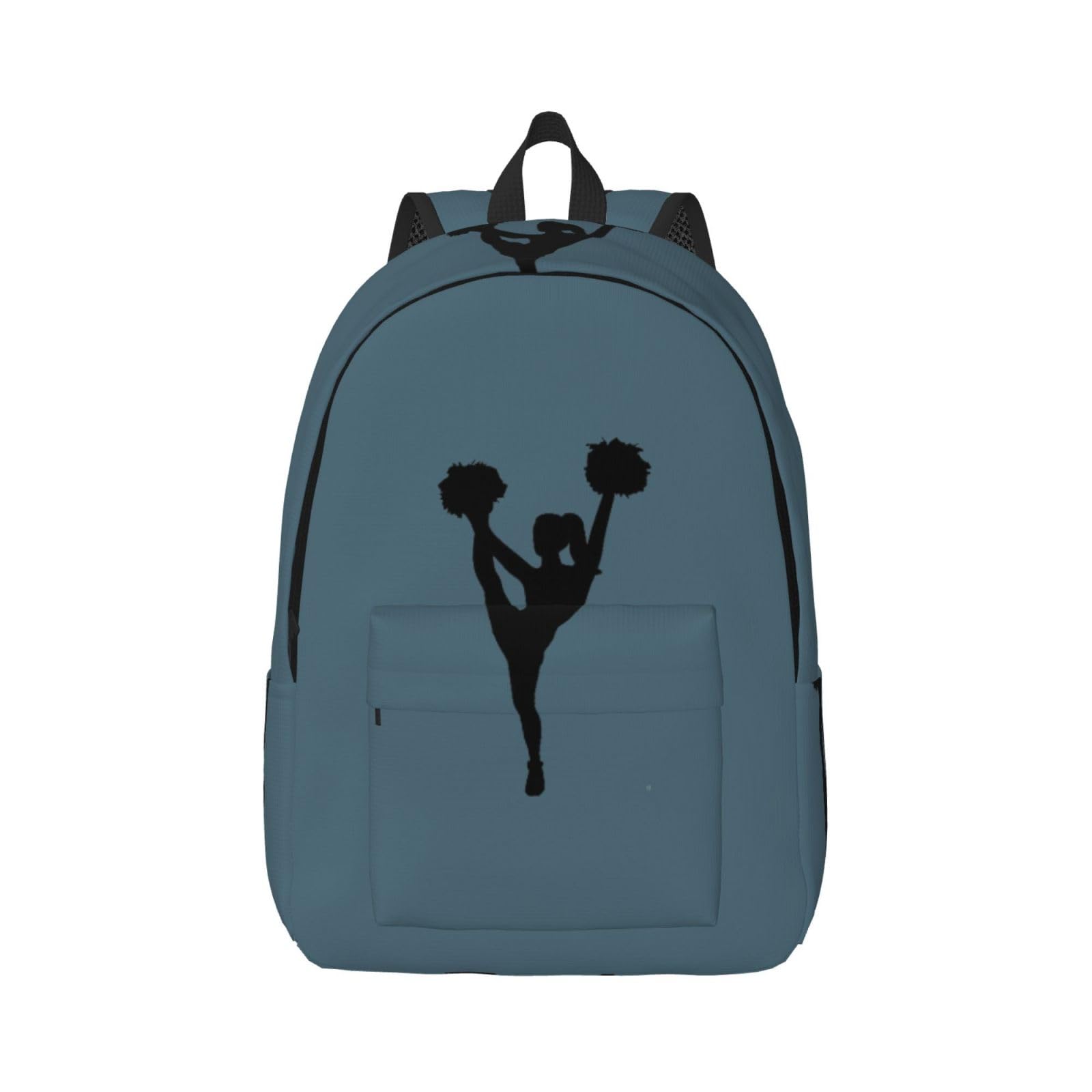 Wurton Unisex Cheerleader Print Canvas-Rucksack Niedlicher Reiserucksack Sport Casual Ästhetischer Rucksack, Schwarz , S