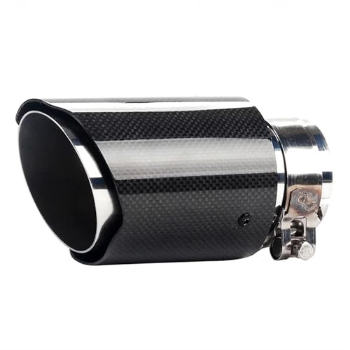 Auto Auspuffrohr Universal Auto Glänzend Carbon Fiber Schalldämpfer Spitze Abgasanlage Rohr Schalldämpfer Düse Gerade Edelstahl Einlass 51mm 60mm 63mm 76mm Auto Auspuff Endrohr