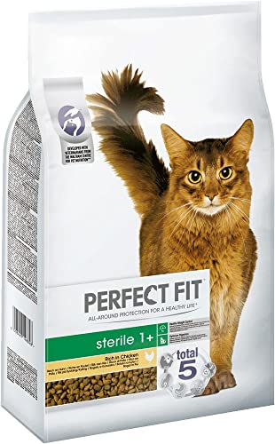 Perfect Fit Sterile 1+ – Trockenfutter für erwachsene Katzen ab 1 Jahr – Huhn – Unterstützt die Vitalität – 7 kg