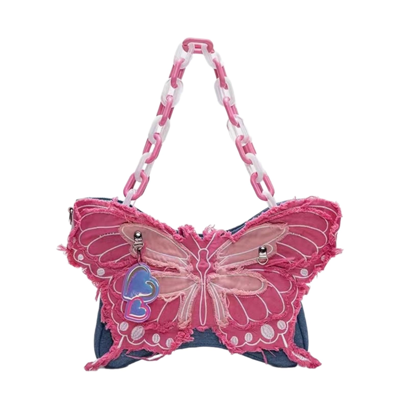 Fairycore Niedliche Schmetterlings Acryl Ketten Umhängetasche Ästhetische Jeans Handtasche Unterarm Umhängetasche Geldbörse Für Frauen