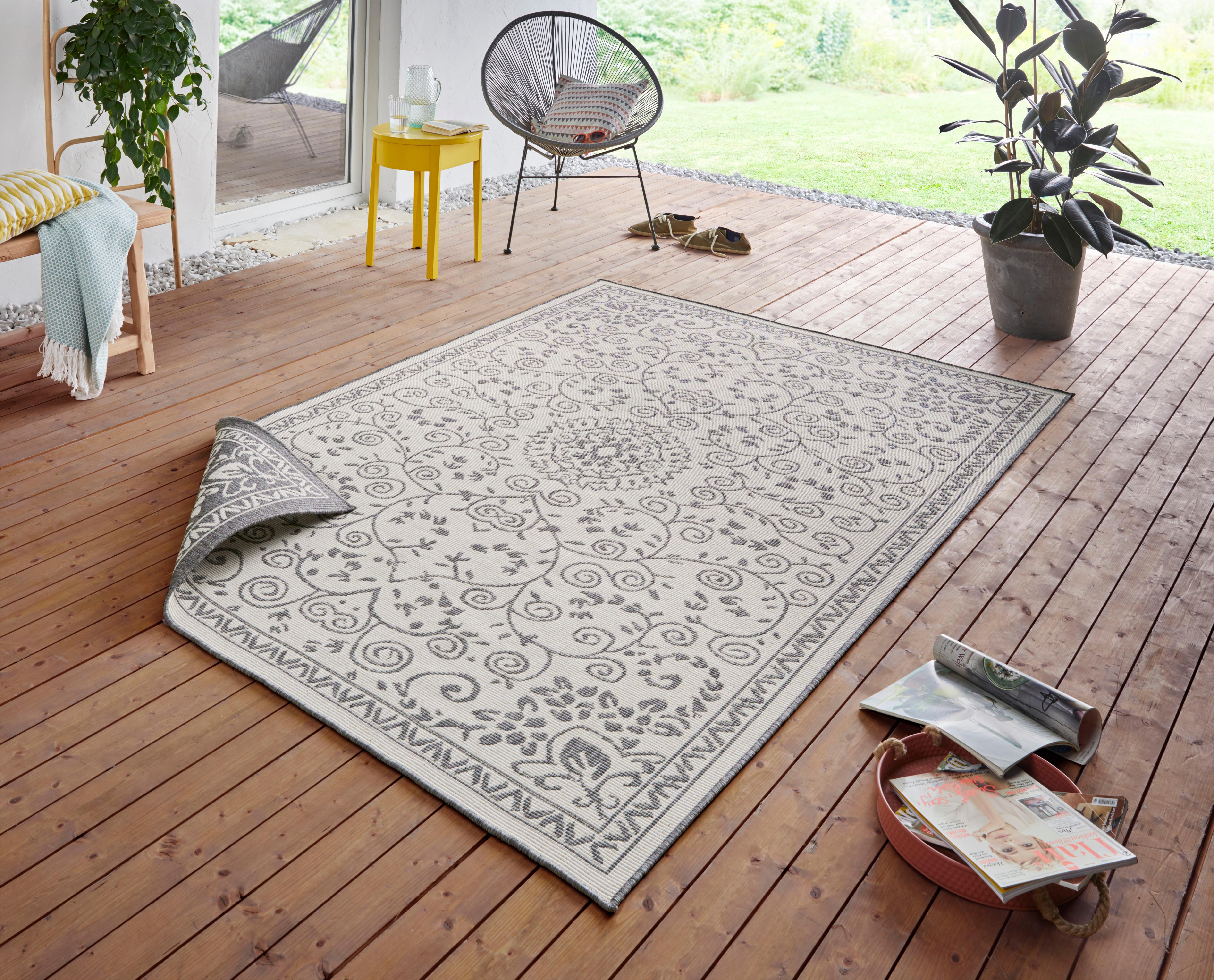 NORTHRUGS Teppich "LEYTE Wendeteppich", rechteckig, In-& Outdoor, Teppich, Vintage, Wetterfest, Balkon, Garten, Wohnzimmer