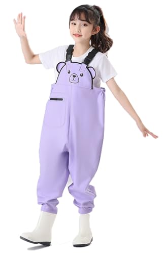 Outdoor Angeln Jagd Kinder Wader Hosen Wathose Kinder Wasserdicht Mit Stiefel Atmungsaktive PVC-Wathose Mit Stiefeln Im Elastischen Taillendesign Für Teenager Von 2 Bis 15 Jahren J,31