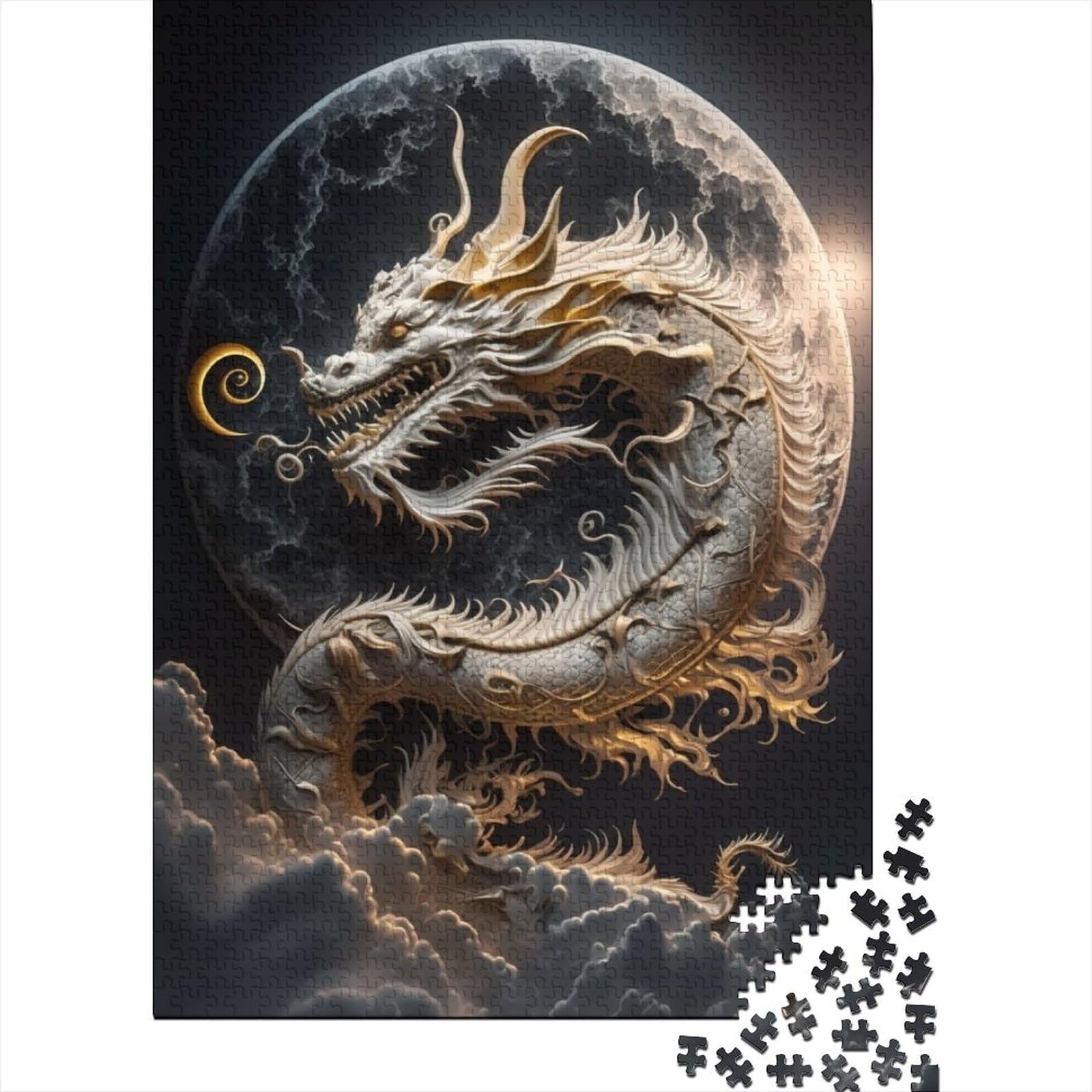 1000-teiliges Puzzle für Erwachsene Teenager, „Brave Dragon“-Puzzle für Erwachsene und Teenager, Lernspiele, Heimdekorationspuzzle. 75x50cm