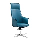 Simple and Modern Boss Chairs, Sedentary Comfort Managerial Executive Chairs with Fixed Foot, 125° Reclining Ergonomic Office Chair Leather Computer Seat, Business Lift Swivel Chair Lofty ambition Run