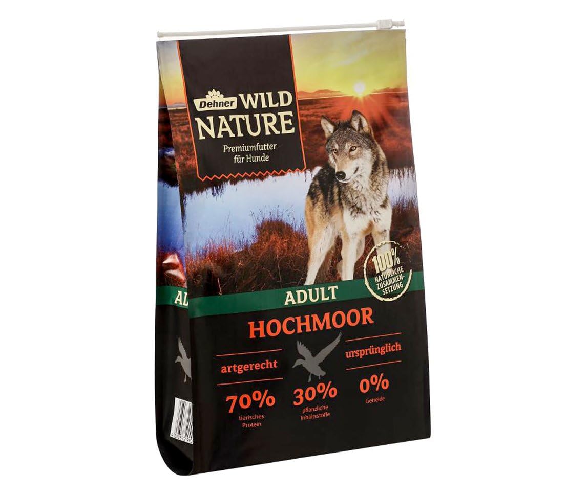 Dehner Wild Nature Hundetrockenfutter Adult Hochmoor | mit Ente | hoher Fleischanteil | tierisches Protein | pflanzliche Inhaltsstoffe | artgerecht | getreidefrei | glutenfrei | ohne Zucker |4 kg