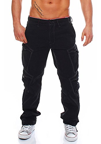 Jet Lag Herren Cargohose FW010 Loose Fit black 32/32