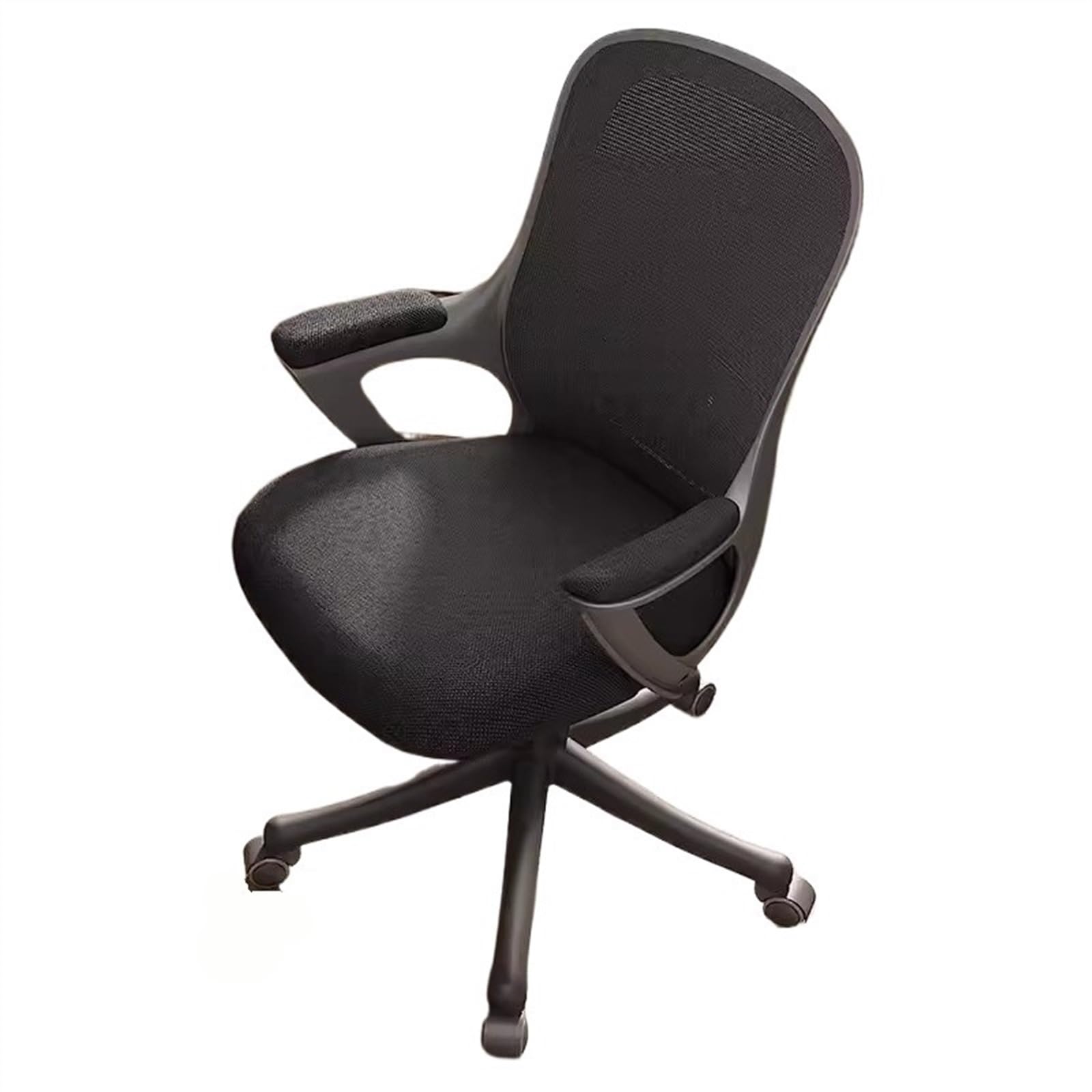 Home Office Ergonomischer Schreibtischstuhl, Bürostuhl aus Netzgewebe, Schreibtischstuhl mit hoher Rückenlehne und verschiebbarem Sitz, drehbarer Computer-Gaming-Stuhl for Männer und Frauen(Black)