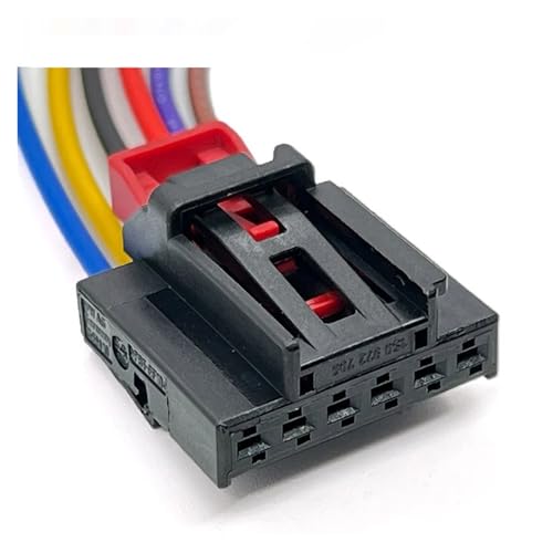 CXVFY 6-poliger automatischer hinterer Autostecker-Kabelbaum compatible 1S0972706, Sitzhöhenversteller-Buchse mit Kabel(5 Pcs)