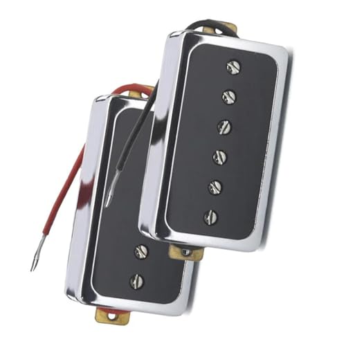 DAYKET O-förmiger, offener 6-Loch-Single-Coil-Tonabnehmer für E-Gitarren, verchromt mit elegantem schwarzen Erscheinungsbild Single-Coil-Tonabnehmer