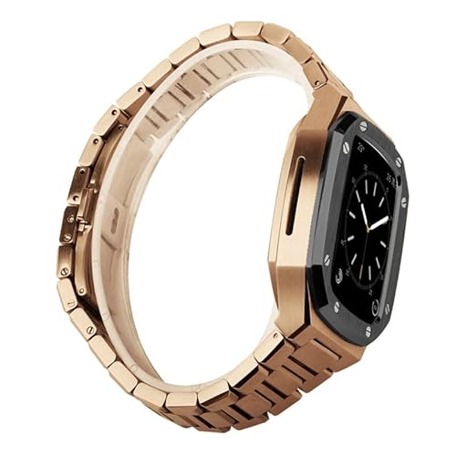 TONECY Mod Kit für Apple Watch Armband 45 mm, 41 mm, 40 mm, 44 mm, Luxus-Modifikation, Metall-Stahlgehäuse für iWatch Serie 8, 7, 6, SE, 5, 4, 3 (Farbe: Rotgold RGB, Größe: 41 mm oder 40 mm)