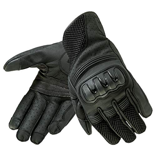 Ozone Town II Lady Leder Motorradhandschuhe für Frauen SAS-TEC Panels Harter Knöchelschutz Belüftung Touchscreen-freundliche Pads Flexible Elemente