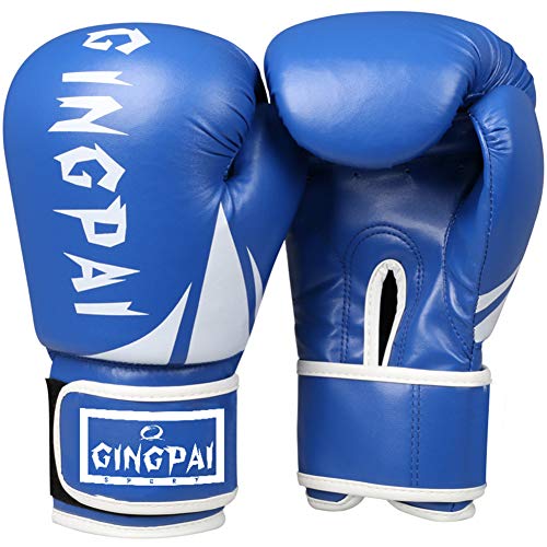 Box Handschuh Boxhandschuhe Kinder Boxhandschuhe für Kickboxen Boxtrainingshandschuhe Boxsackhandschuhe Schlaghandschuhe Blue,10oz