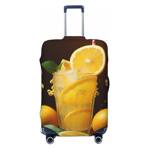 CSGJMYGS Orange Limonade Gepäckabdeckungen für Koffer, waschbar, modisch, dehnbar, kratzfest, passend für 45,7 - 81,3 cm Gepäck, XL, Schwarz, XL, Schwarz , XL