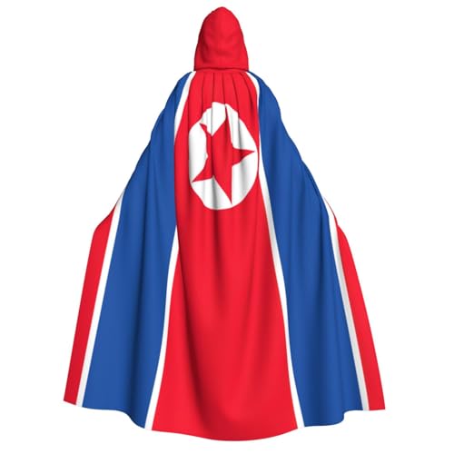 WURTON Kapuzenumhang mit koreanischer Flagge, für Damen und Herren, Halloween, Karneval, Cosplay, Mottopartys