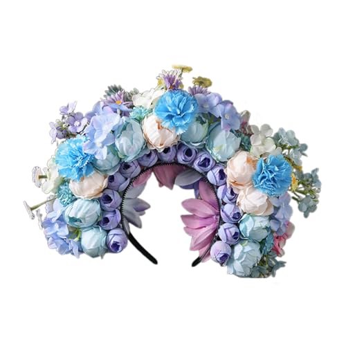 Buntes Blumen-Stirnband, Haarkranz, Hochzeit, Party, Kostüm, Kopfschmuck für Braut, Blume, Haar-Accessoire