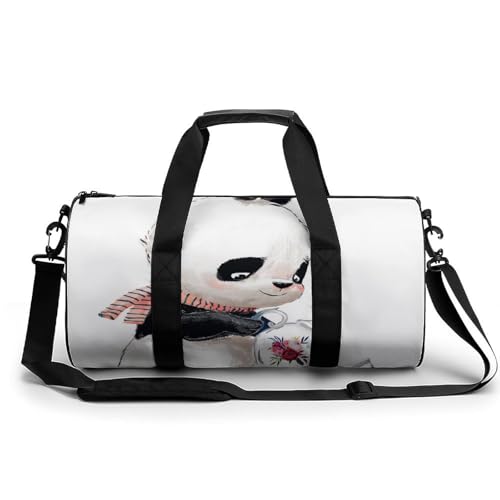 Panda Cartoon Sport Duffel Bag Sporttasche Reisetasche Handgepäck Tasche Schwimmtasche Weekender Bag 45x23x23cm