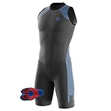 Triathlon Anzug Herren Herren Radsportanzug gepolstert einteilig Trisuit Bike Top Short Trisuit Einteiler für WettkampfGeeignet zum Laufen, Radfahren, Schwimmen. (TYP-5,XXL)