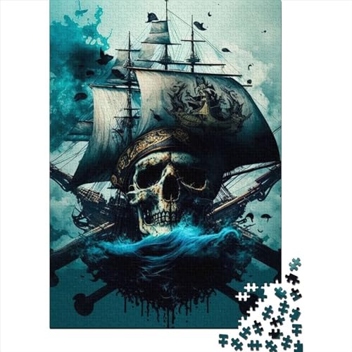 Piratenschiff für Erwachsene 1000 Teile Puzzle Geschenke 1000 Teile Puzzle für Erwachsene Teenager Stressabbau Schwierige Herausforderung 75x50cm