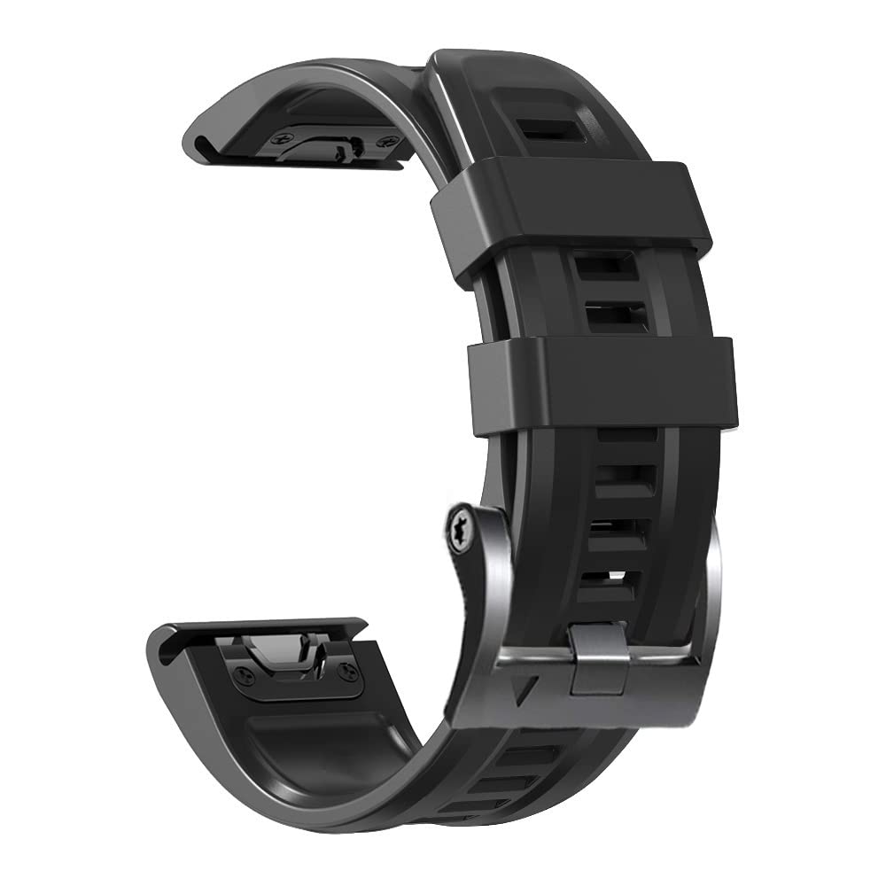 BANDKIT Quickfit-Uhrenarmband für Garmin Fenix 7, 7X, 5, 5X, Plus, 6, 6X, Pro 3, 3HR, 935, 945, S60, Silikon, Smartwatch-Armband, 22 mm, 26 mm, 26mm Fenix 5X 6X, Achat