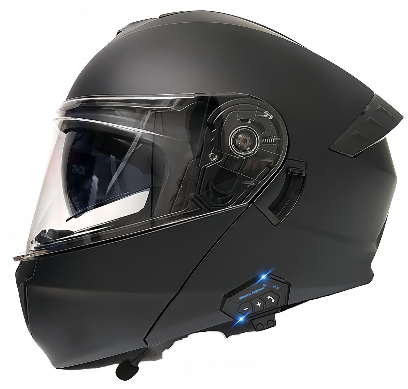 Modularer Integrierter Bluetooth-Motorradhelm, ECE-Zugelassener Herren-Rollerhelm, Integrierter Motorradhelm Mit Doppelvisier, Für Erwachsene Männer Und Frauen P,XL61-62CM