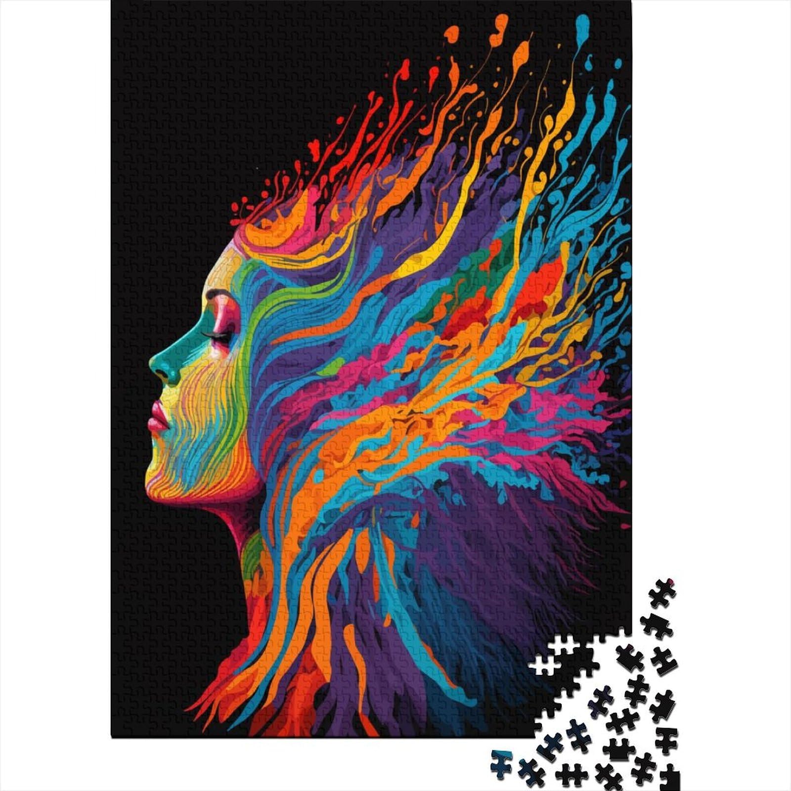 Psychedelisches Frauen-Puzzle | Puzzle für Erwachsene, 500 Teile für Erwachsene, schwierige Puzzles für anspruchsvolles Puzzlespiel und Familienspiel, 52 x 38 cm