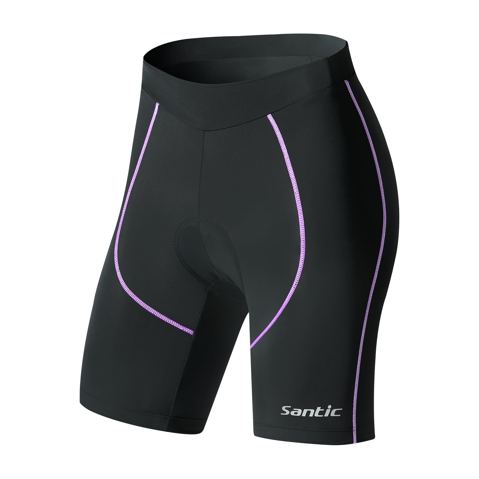 Santic Fahrradhose Damen Gepolstert Kurz Radlerhose Damen Radhose Damen mit Sitzpolster Radsportshorts Violett EU 3XL