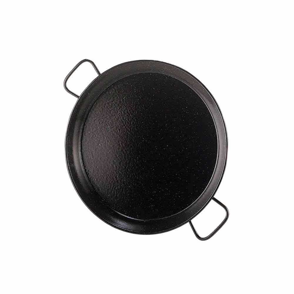 La Ideal 3-Person / 28-cm Enamelled Valencian Paella Pan, Alloy Steel, Schwarz, 28 cm, 12