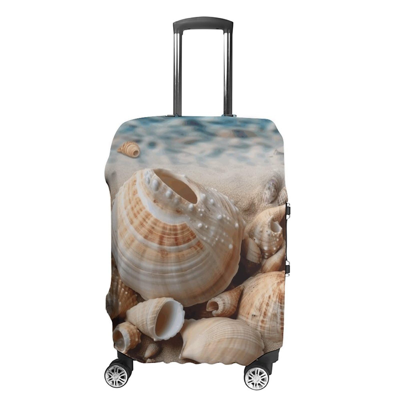 CSGJMYGS Reisegepäckabdeckung, elastisch, waschbar, modisch, kratzfest, für Koffer, Motiv: Pilz, passend für 45,7 - 81,3 cm (18 - 32 Zoll) Gepäck, Seashells By the Seashore, L