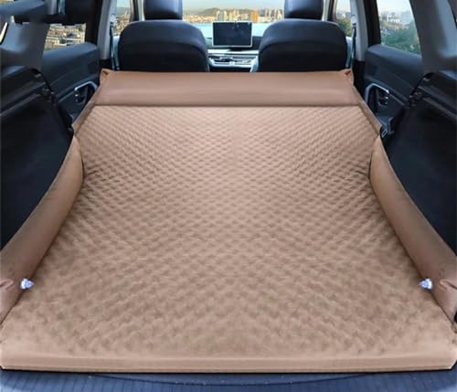 GLILAR Auto Luftmatratze Universal Auto Luftmatratze Luftbett Auto Isomatte Kissen Integriertes Autobett Kofferraum SUV MPV Schlafmatratze Reise Autozubehör 188X130CM(Brown,Size 1)