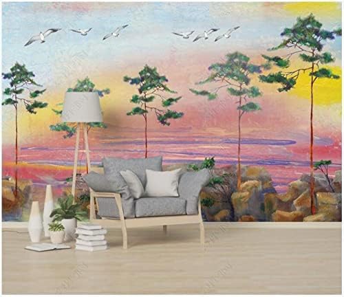 Abstrakt Wald Vögel Sonnenuntergang 3D Tapeten Wanddekoration Fototapete Sofas Wohnzimmer Wandbild Schlafzimmer-150cm×105cm