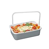 Honey Ware Color Line Frischhaltedose mit Deckel Emaille Grau | M | 0,74 L | hitzebeständig bis 400°C | Meal Prep Boxen für alle Herdarten, Backofen und Grill geeignet | Aufbewahrungsbox mit Deckel