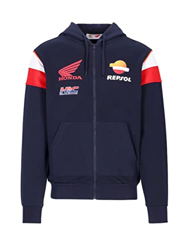 Sweatshirt mit Kapuze mit Reißverschluss Repsol Honda Racing Team, offizielles MotoGP, blau, Large