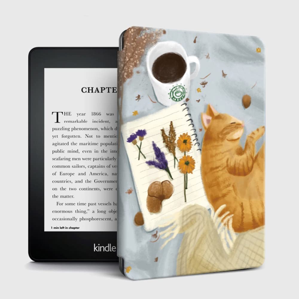 MeiLiSis Studio-Hülle Für Kindle 6" 11. Generation,2022,Schlanke,Leichte Lederhülle,Neue Smart Cover Mit Automatischer Wake/Sleep-Funktion,E-Reader-Hülle,Kindle (2022),Die Katze