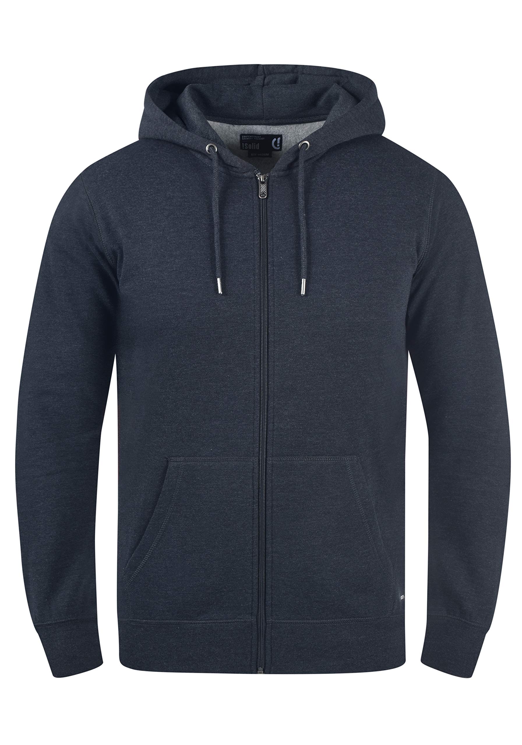 !Solid SDBerti Zip-Hood Herren Sweatjacke Kapuzenjacke Hoodie mit Kapuze Reißverschluss Kängurutasche Baumwollmischung Regular fit, Größe:L, Farbe:Insignia Blue Melange (8991)