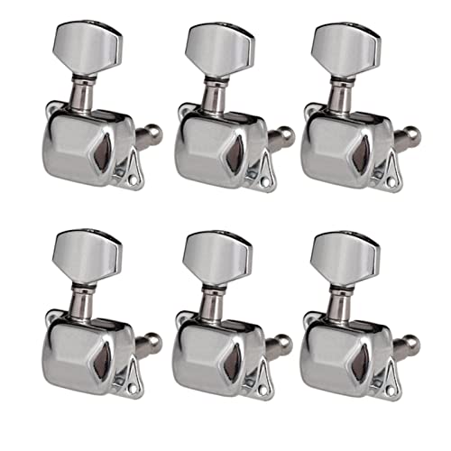 ALFAAL 6. Stck Gitarre String Tuning Pegs Tuner Halbgeschaltete Tuner Machine Köpfe Für E-Gitarre Folk Acoustic (Color : Silver 6Right)