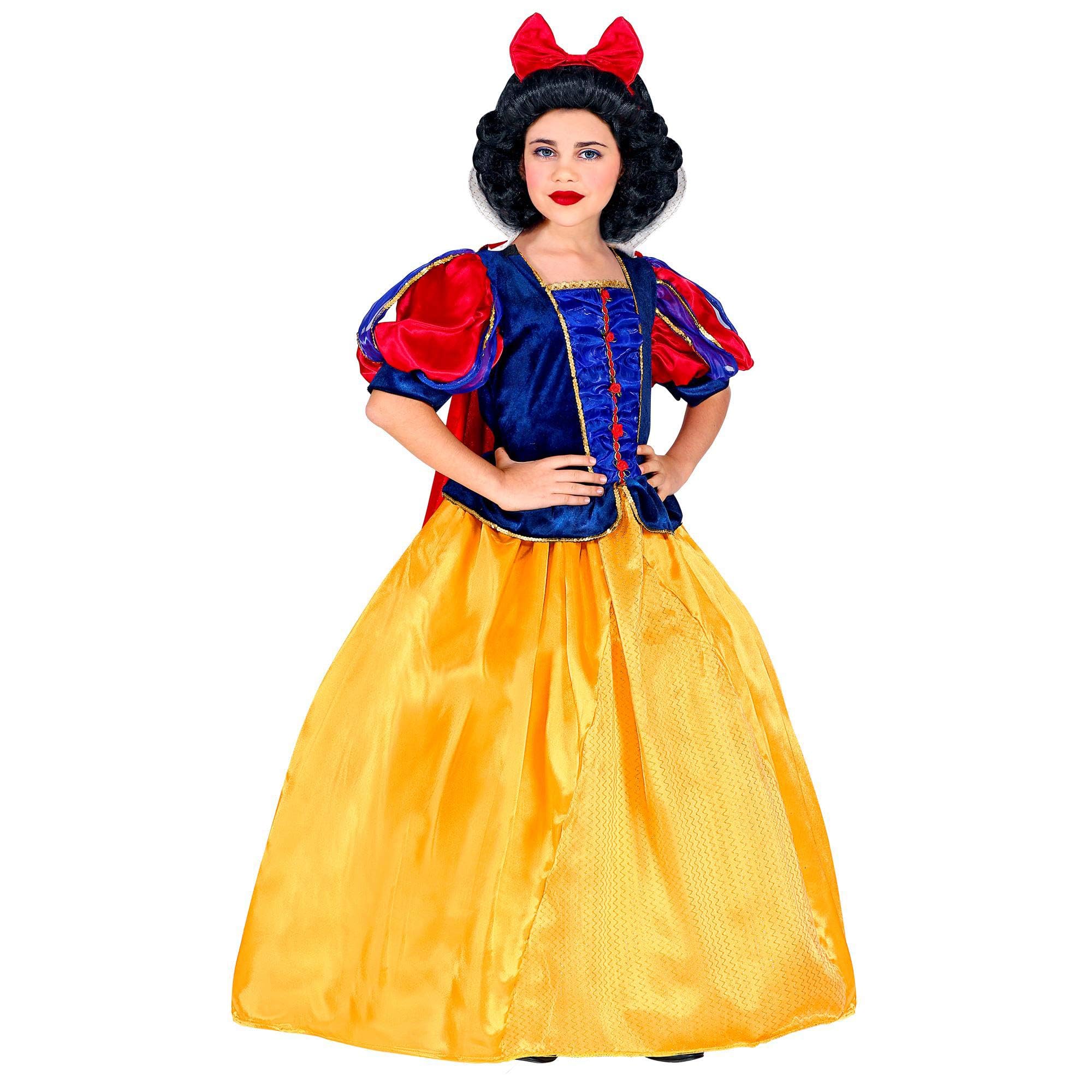 Widmann - Kinderkostüm Märchenprinzessin, Kleid mit Reifrock, Umhang und Haarschleife, Königin, Karneval, Mottoparty