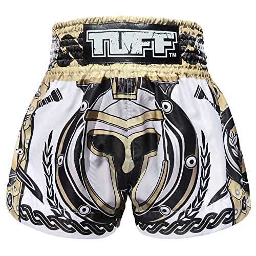 Tuff-ms634-wht Muay Thai-Shorts für Boxen, Sport, Kick, Kampfsport, Training, Fitnessstudio, Tuf-ms634-wht, Größe M