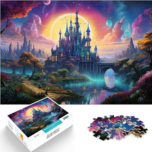 Spielzeug Puzzle Fantasie buntes Schloss 1000-teiliges Puzzle für Erwachsene Puzzle aus Holz Puzzle Lernspiele Heimdekoration Puzzle EIN Werk von （50x75cm）