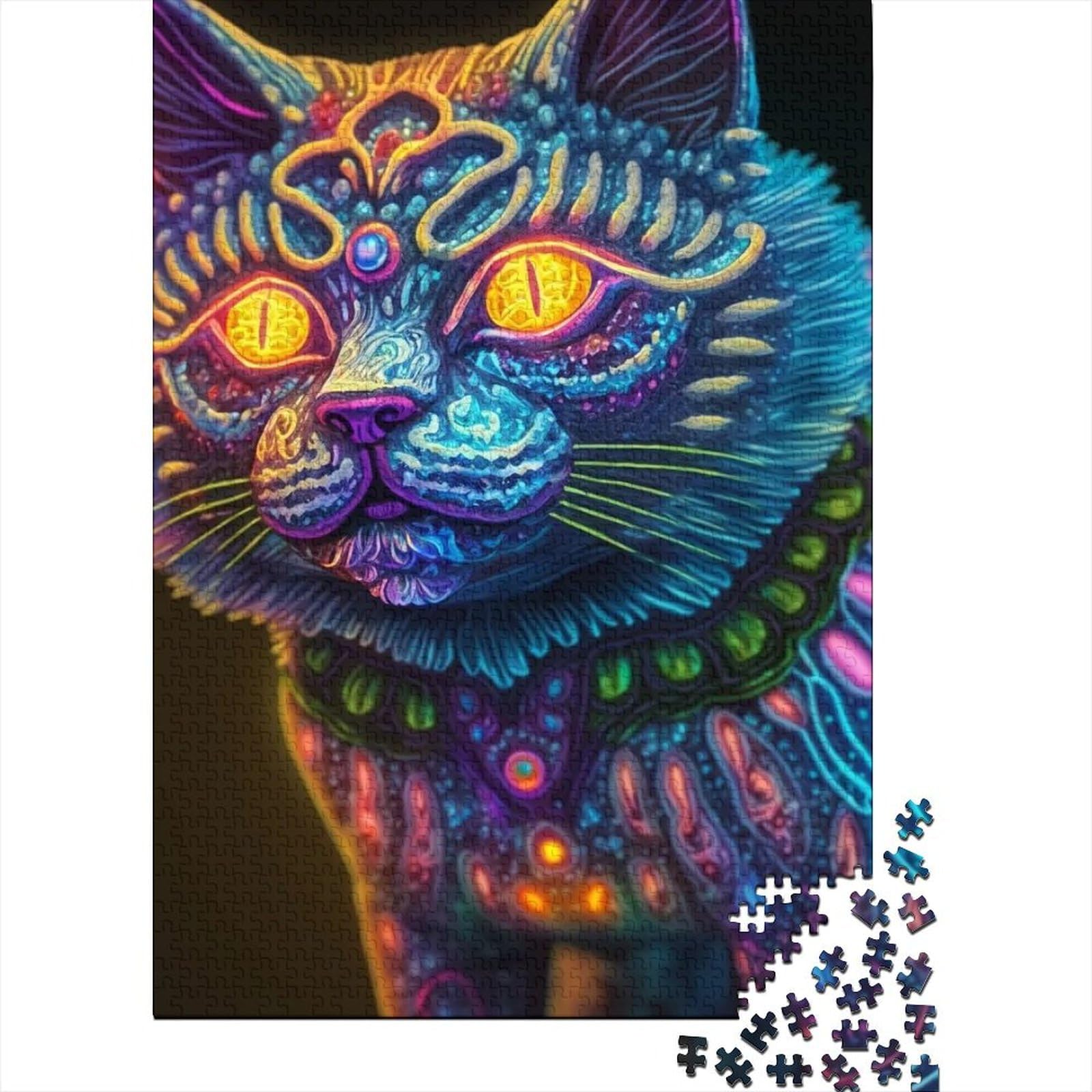 Katzen-Puzzle, 1000 Teile, Puzzle für Erwachsene und Teenager, Puzzle für Erwachsene und Teenager, lustige Familienpuzzles für Erwachsene, 75 x 50 cm